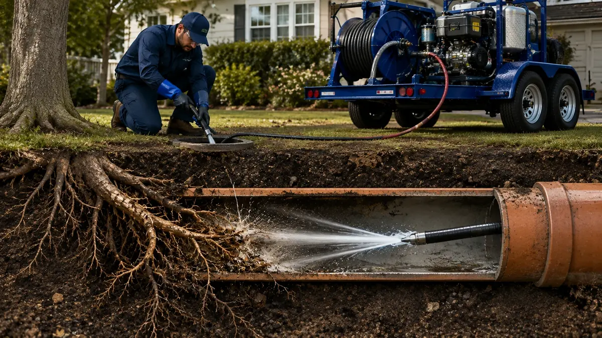 Tree Root Removal with Hydro Jetting in South El Monte